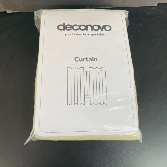 Deconovo Curtains 52 x 84 Inch Solid Beige 2 Panels - Picture 3 of 3